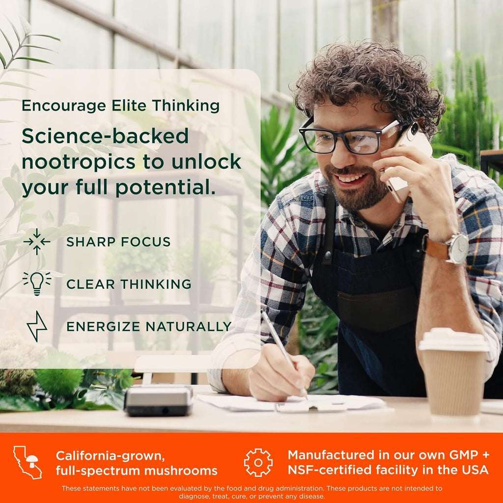 The Genius Brand Genius Consciousness - All-in-One Brain Health Supplement for Clarity - Supports Concentration, Creative Thinking, Energy & Memory - Powered by Nootropics - 15 Servings - Snow Cone