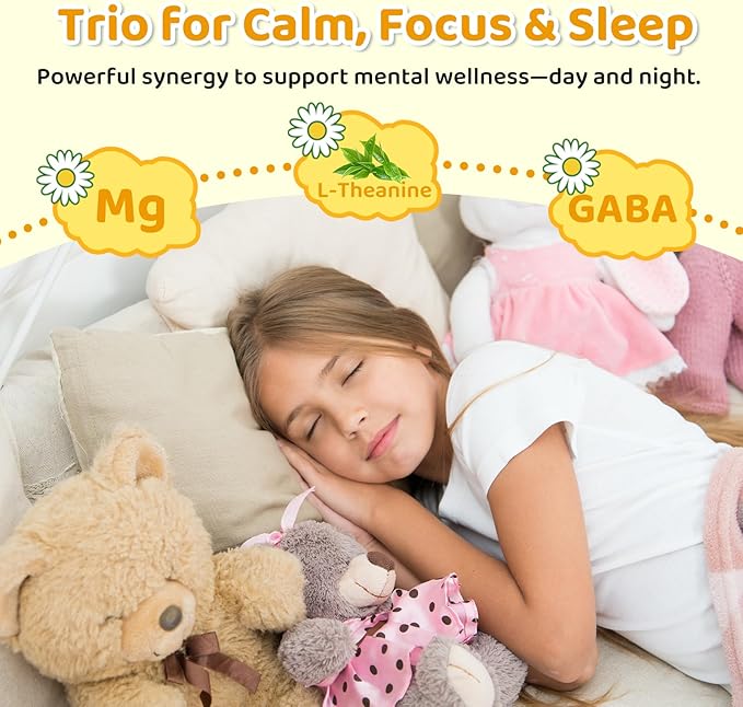 2 Pack Liposomal GABA L-Theanine Drops for Kids - Liquid GABA Supplement with Magnesium, Chamomile, Lemon Balm & Vitamin B6 - Support Relaxation, Focus & Stress Relief for Kids & Adults - Lemon
