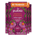 Pukka Elderberry & Echinacea Organic Herbal Tea, Perfect for Wellness Support, Caffeine Free, 80 Total Tea Bags (20ct - Pack of 4)