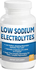 Low Sodium Electrolytes Only 23mg Serving 120 Servings Almost No Sodium Electrolyte Supplement, Sugar Free Fast Hydration Potassium, Magnesium, Zinc, C & More Kidney Friendly Low Sodium Electrolytes