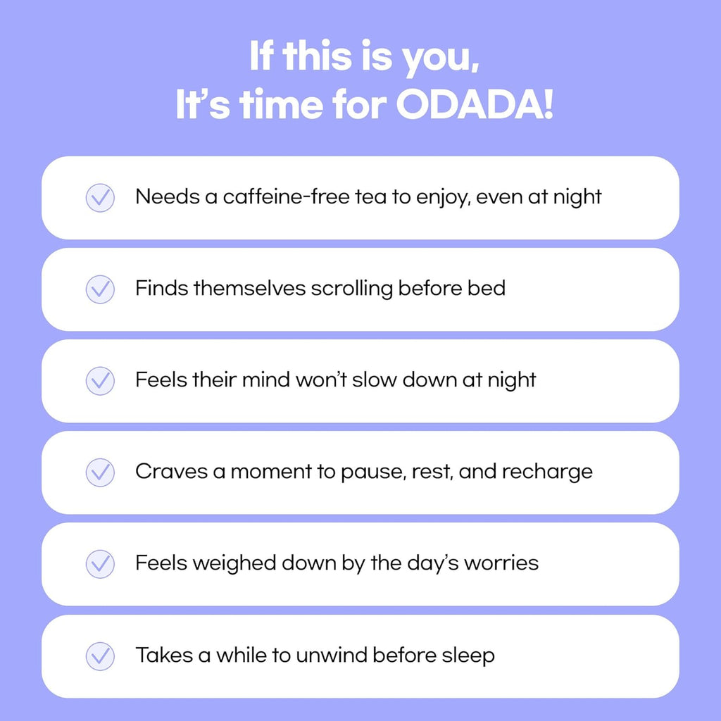 Odada Purple Moon Tea - Calming Lavender, Chamomile & Korean Purple Carrot Blend, Cozy Evening Comfort & Antioxidant-Rich K-Wellness Ritual, Caffeine-Free, Zero Sugar, 24 Tea Bags