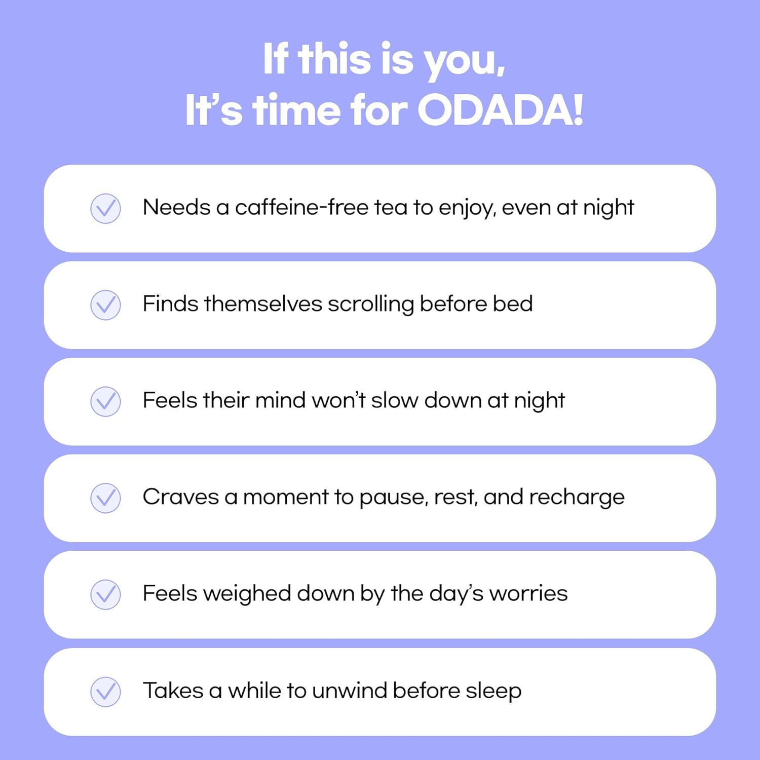 Odada Purple Moon Tea - Calming Lavender, Chamomile & Korean Purple Carrot Blend, Cozy Evening Comfort & Antioxidant-Rich K-Wellness Ritual, Caffeine-Free, Zero Sugar, 24 Tea Bags
