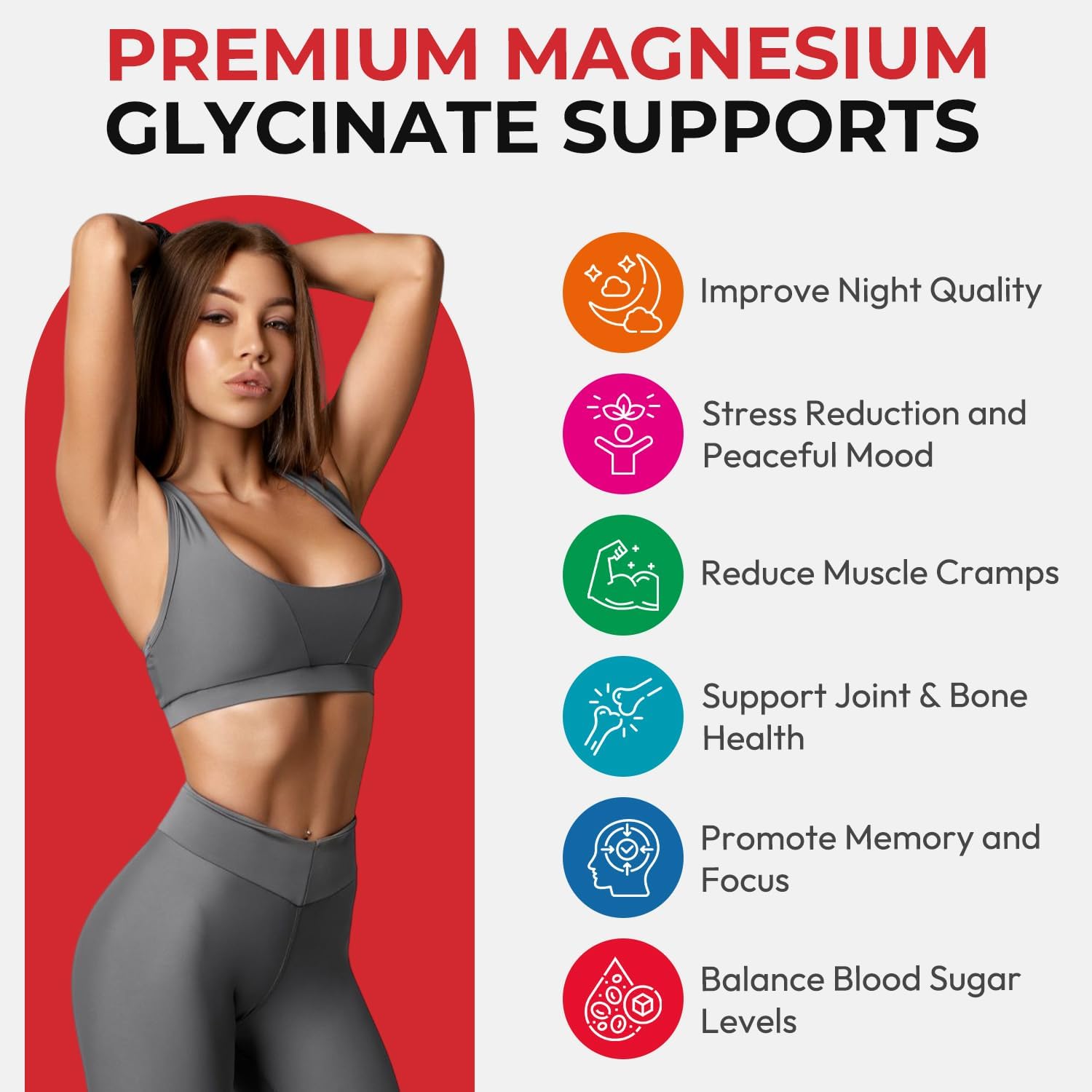 Magnesium Glycinate Gummies Sugar Free for Kids & Women, High Absorption Magnesium and Potassium with L-Threonate, Calcium, B6, D3, Chews Gummies, Relaxation, Stress Relief, Night Rest