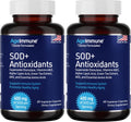 SOD Antioxidants Complex Healthy Aging Supplement, 400mg of Superoxide Dismutase, Alpha Lipoic Acid, Green Tea Extract, L-Arginine, Lysine, AKG, Vitamin A, Vitamin E - 60 Capsules -2 Bottles