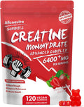 Creatine Monohydrate Gummies Complex for Men & Women - 120 Gummies Advanced Formula, L-Taurine + Vitamin B12 for Muscle Strength, Muscle Builder, Energy Boost, Pre-Workout Supplement-Strawberry