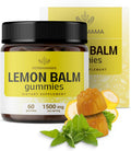HERBAMAMA Lemon Balm Calming Gummies - 1500mg Lemon Balm Leaf for Relaxation - Vegan Non-GMO Melissa Officinalis Supplement - 60 Pectin-Based Banana-Flavored Chews