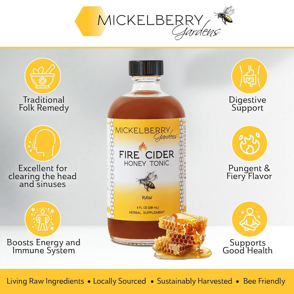 Fire Cider Apple Cider Vinegar Honey Tonic with Organic Turmeric Root, Ginger Root & Dandelion - Natural Digestive & Immune Support, 2 ounces (Pack of 2)