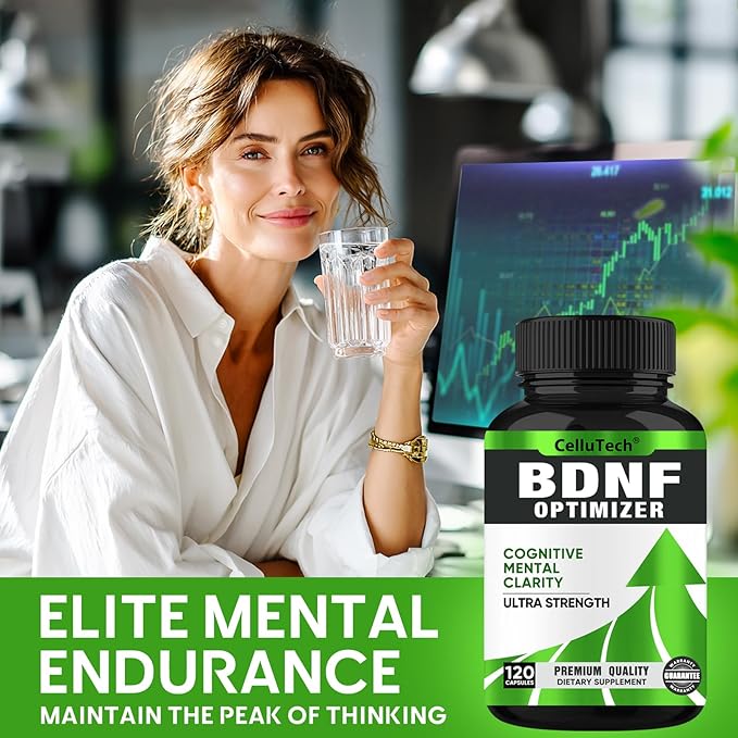 Nootropic Brain Supplement for Memory & Focus Support– BDNF Essentials for Enhanced Cognitive, Mental Clarity & Mood Clarity with Bacopa Monnieri, Lion's Mane, Alpha GPC & More – 120 Capsules