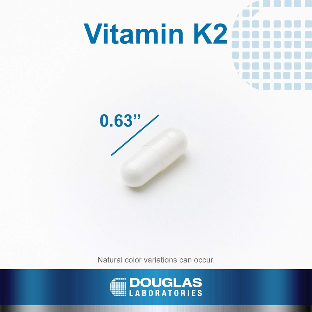 Douglas Laboratories Vitamin K2 - 90 mcg MK-7 - Supports Bone Formation, Calcium Use, Heart Health & Blood Vessels* - Vegetarian Formula - 60 Capsules