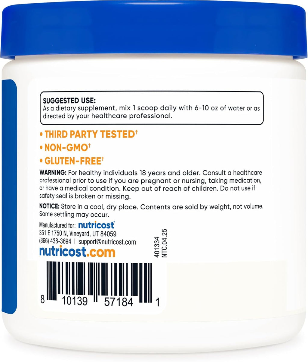 Nutricost Ascorbic Acid Powder (Vitamin C) 0.5 LBS (8 Ounce)