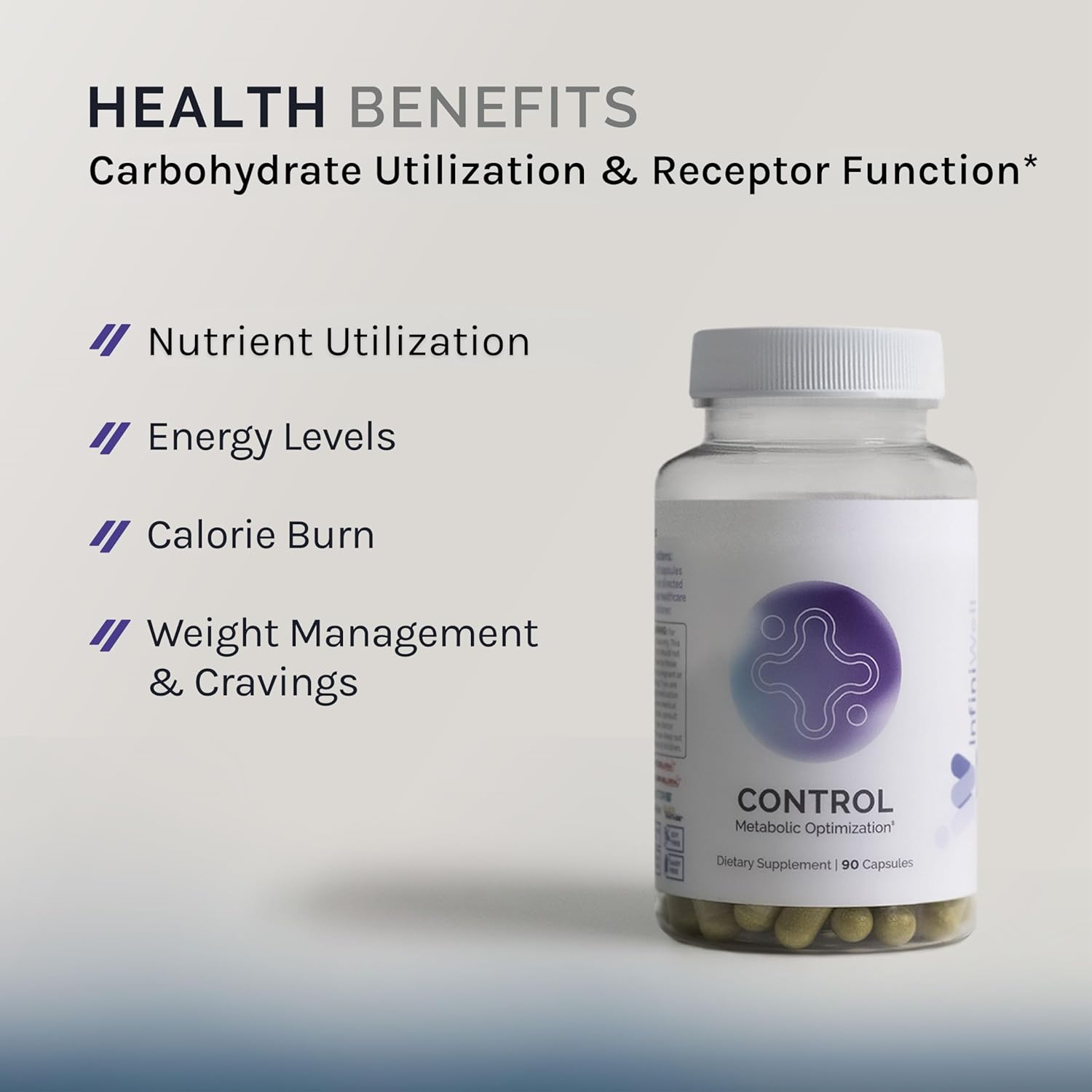 InfiniWell Control - Formulated for Metabolic Health & Energy Support - Unlock Disciplined Metabolic Support - Comprehensive Fomula with Next Generation Berberbine (90 Capsules)
