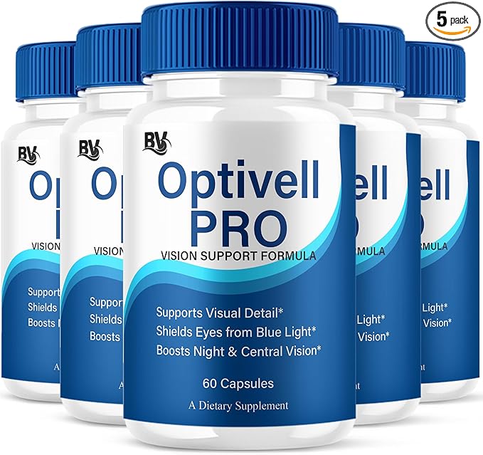 BLUE VIBE Optivell Pro Eye Health Supplement, OptivellPro Max Strength Overall Vision & Sight Wellness Supplement, Optivell Pro Advanced Vision Support and Eye Health Formula (5 Pack - 300 Capsules)
