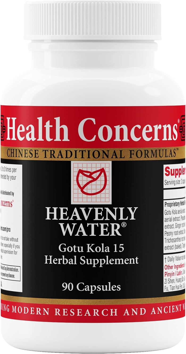 Health Concerns Heavenly Water – Menstrual Cycle & PMS Relief for Women – Menopause Support – Hormonal Balance – Gotu Kola & Chaste Tree Berry Herbal Supplement – Chinese Medicine – 90 Capsules