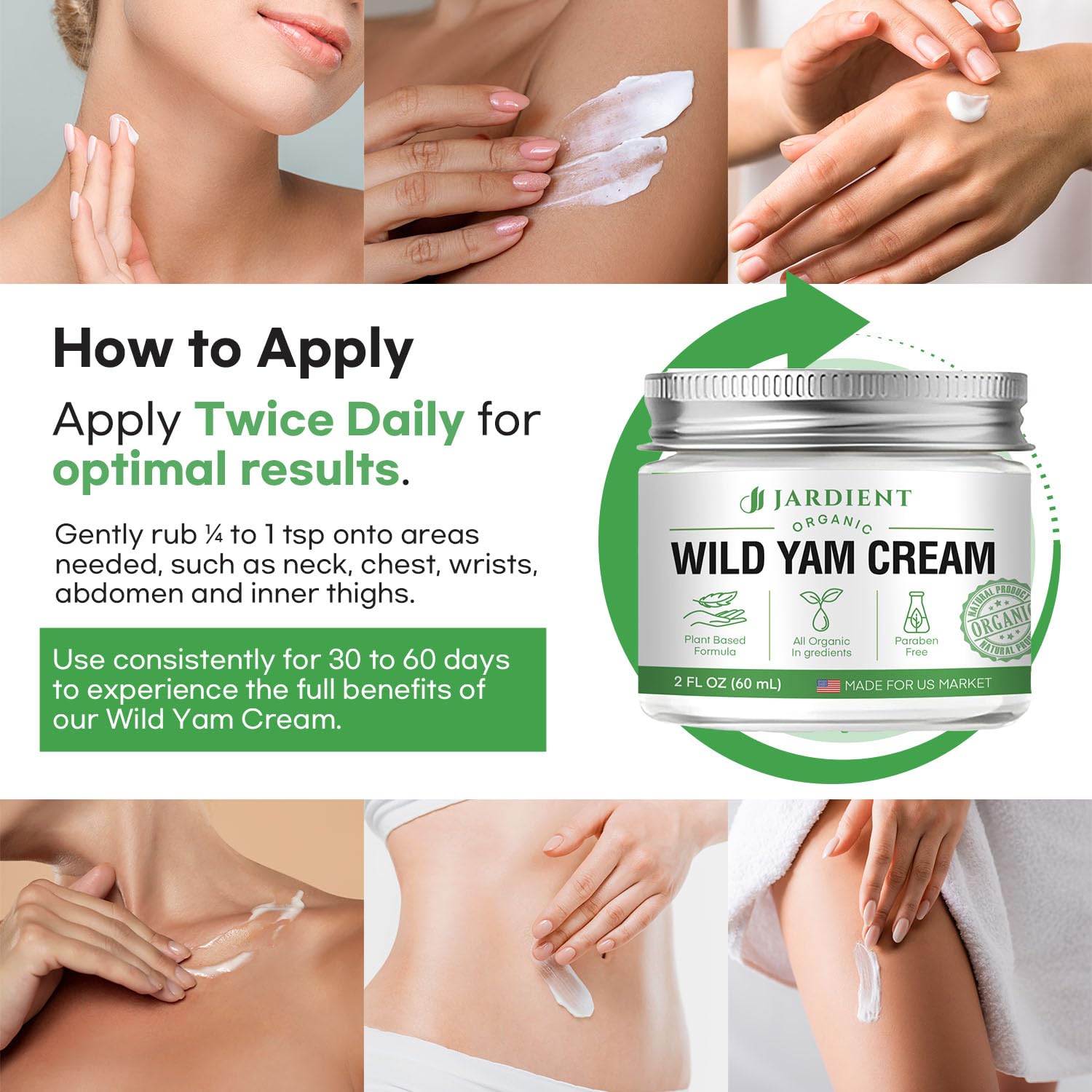 Wild Yam Cream Hormone Balance: Natural Formula for Menopause Relief & Menstrual Support Like Hot Flashes Night Sweats -2 Oz