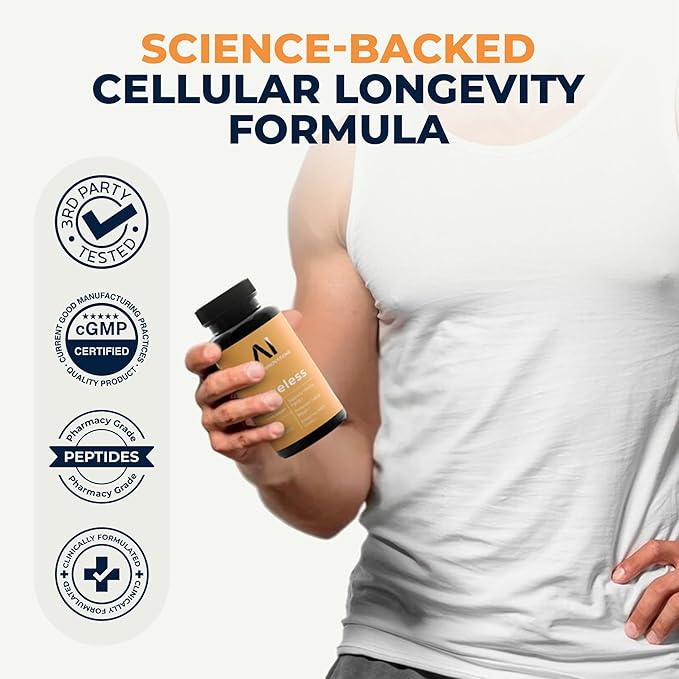 Amino Innovations Ageless Cellular Vitality Capsules - NAD+ Support for Energy, Wellness, and Daily Vitality - Non-Stimulant Formula - 30 Capsules