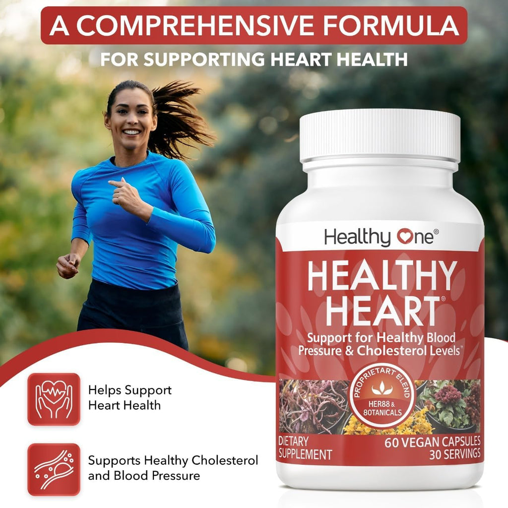 Healthy Heart - CoQ10 - Cholesterol - Circulation - Inflammation - Blood Pressure - Plaque - Cortisol - Arteries - LDL - HDL - Hawthorne - Beet Root - Garlic - Olive Leaf - Hibiscus - 120 Count