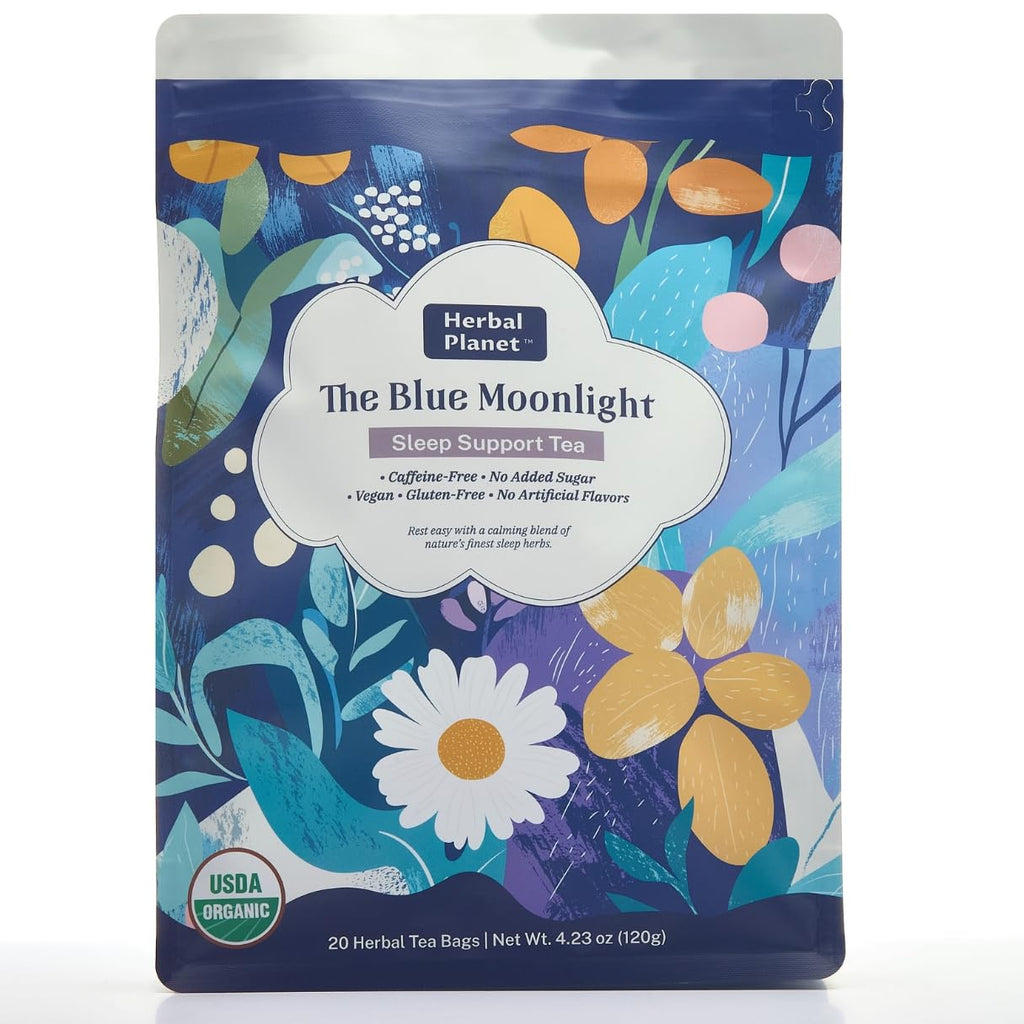 Herbal Planet Sleep Tea (4.23oz / 20 Tea Bags) – Soothing Chamomile with Lavender Blossom Notes & a Refreshing Mint Finish | Bedtime Herbal Tea, Caffeine-Free