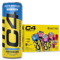 Cellucor C4 Energy Drink POPSICLE Variety Pack, Carbonated Sugar Free Pre Workout Performance Drink, 4 Flavors - Grape & Cherry Popsicle, Strawberry Watermelon Ice, Frozen Bombsicle, 12 Oz Pack of 12