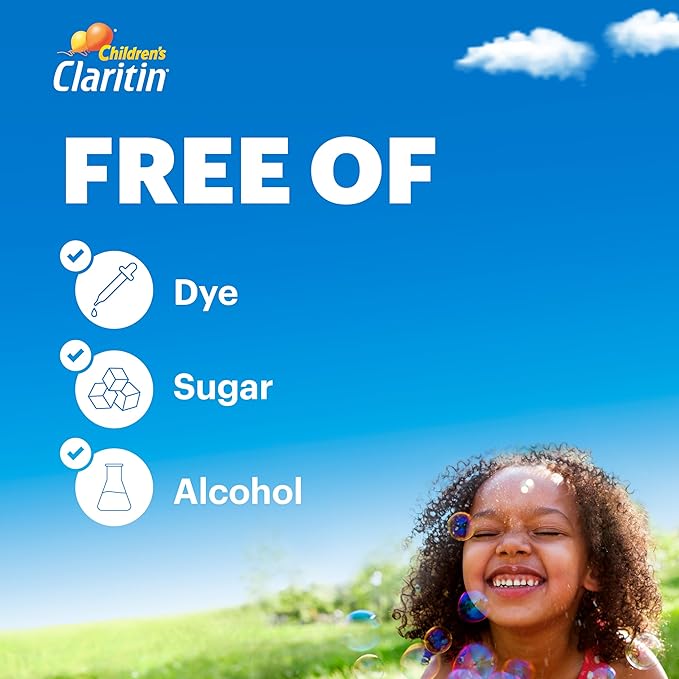 Claritin Children's Allergy Medicine, 24-Hour Non-Drowsy Loratadine 5mg Chewable Tablet, Antihistamine for Kids Ages 2 Years and Older, Grape Flavored, 40 Tablets