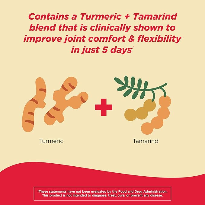 Tylenol Proactive Support* Muscle & Joint Supplement, Drug-Free Daily Turmeric Supplement + Tamarind + Cucumber Extract, Improves Joint Comfort & Flexibility in 5 Days*, 30 ct