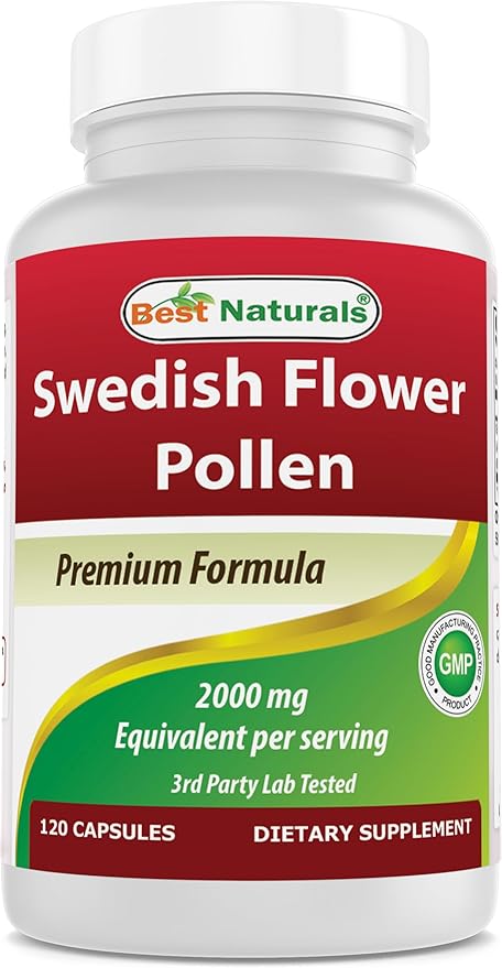 Best Naturals Swedish Flower Pollen 4:1 Extract 500 mg - 120 Capsules