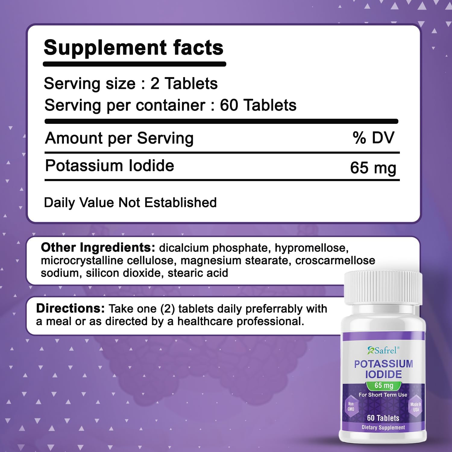 Potassium Iodide 65 mg Tablets per Serving