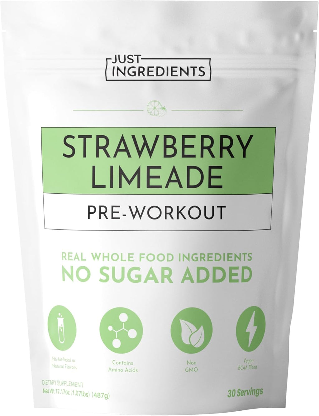Pre-Workout Strawberry Limeade | 30 Servings | 150 mg Caffeine Per Serving | Made with Real Ingredients | Gluten-Free | No Artificial Sweeteners, Dyes, or Preservatives | Supports Energy & Recovery