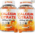 (2 Pack) Calcium Citrate Gummies,Calcium 1200 mg with Vitamin D3 and K2 for Women & Men.Supports Bone Muscle & Teeth - Natural Orange Flavor,120 Gummies- 60 Day Vegan Supply