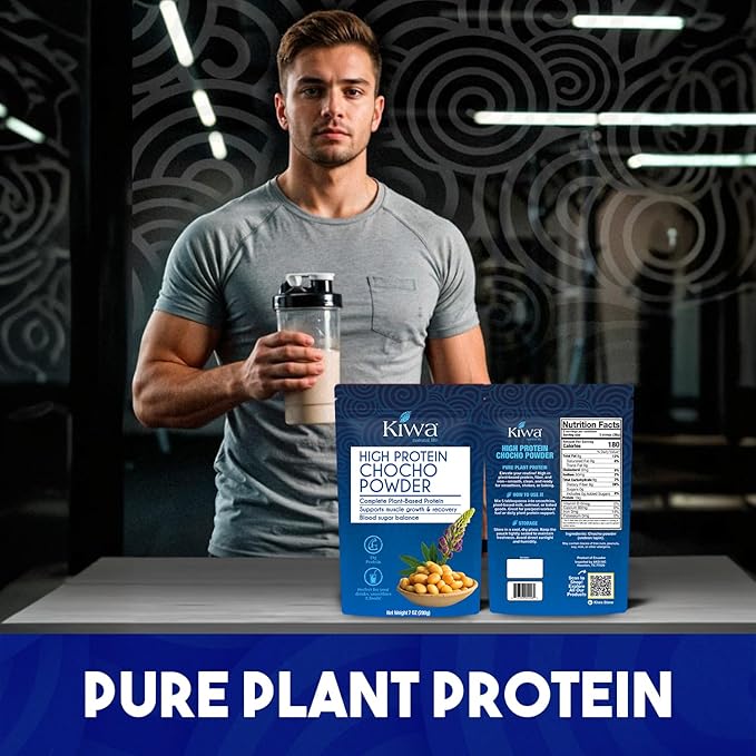 Kiwa Chocho Powder 2-Pack – Complete Plant-Based Protein from Andean Lupin – Supports Muscle Growth, Recovery & Blood Sugar Balance – 7oz Bags