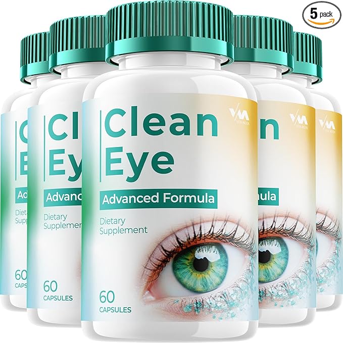 (5 Pack) Clean Eye Advanced Formula Pills, CleanEye Supplement, Overall Wellness, Maximum Strength (300 Capsules)