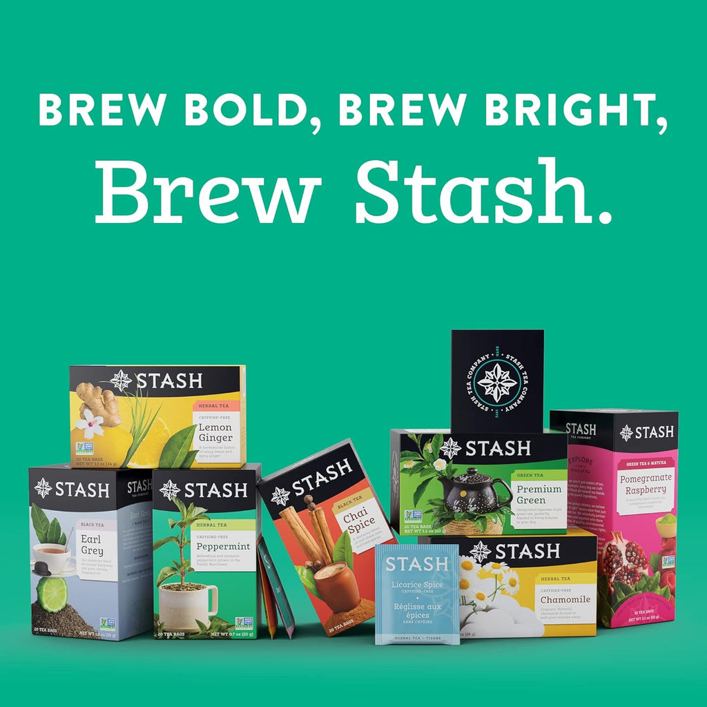 Stash Tea Pomegranate Raspberry & Matcha Green Tea - Caffeinated, Non-GMO Project Verified Premium Tea with No Artificial Ingredients, 18 Count (Pack of 6) - 108 Bags Total