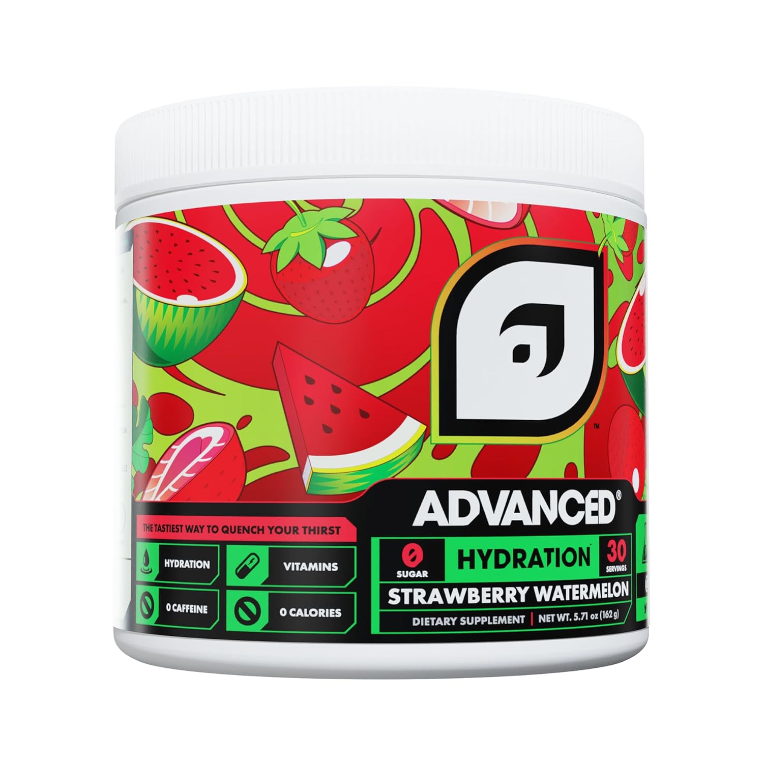 Advanced Hydration High-Performance Electrolyte Drink Mix with B Vitamins for All-Day Hydration - Caffeine Free, Zero Calories, Sugar Free, & Keto Friendly - (30 Servings, Strawberry Watermelon)