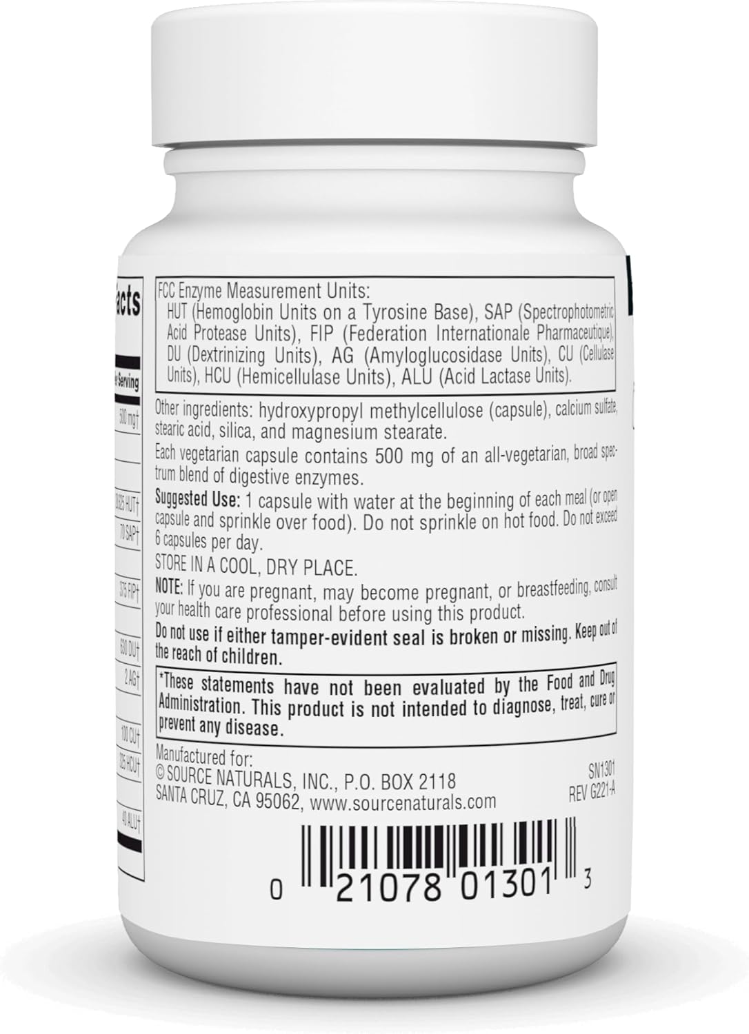 Source Naturals Essential Enzymes 500mg Bio-Aligned Multiple Enzyme Supplement Herbal Defense for Digestion, Gas, Constipation & Bloating Relief - Supports Immune System* - 60 Vegetarian Capsules