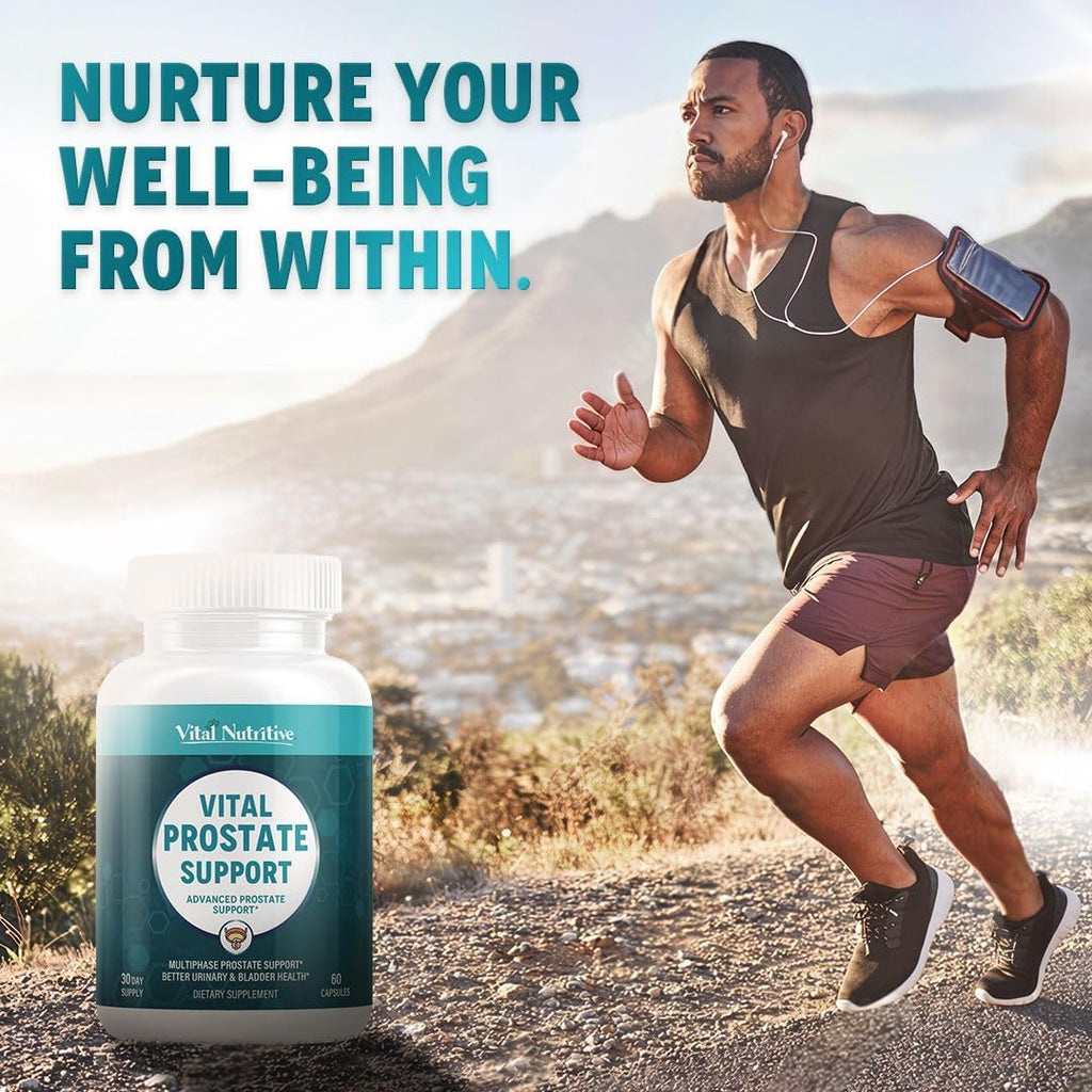 Vital Prostate Support Supplement for Men – Multiphase Herbal Formula with Saw Palmetto, Beta-Sitosterol & Zinc – Urinary Flow, Bladder Comfort & Prostate Health Supplements for Men – 30 Days Supply
