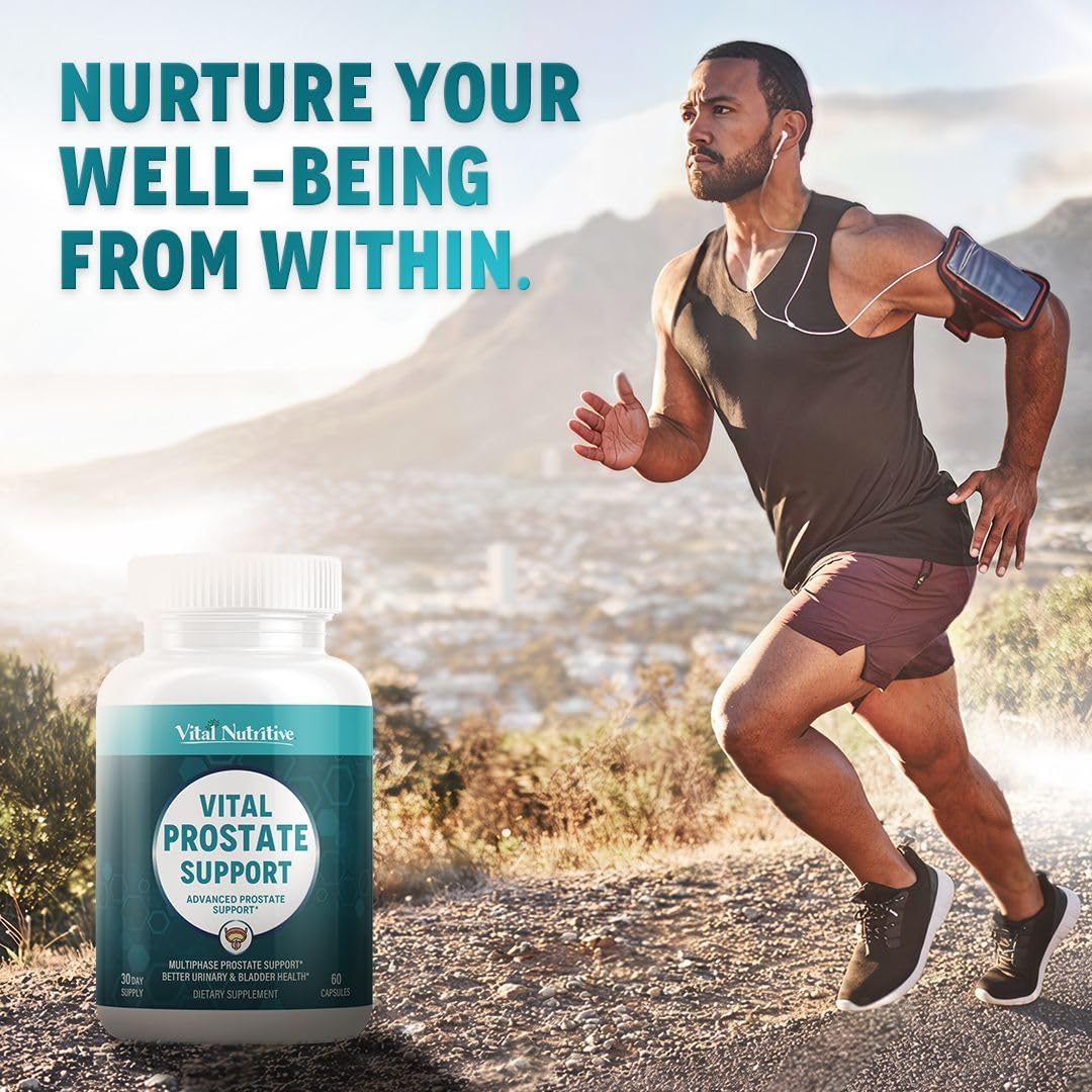 Vital Prostate Support Supplement for Men – Multiphase Herbal Formula with Saw Palmetto, Beta-Sitosterol & Zinc – Urinary Flow, Bladder Comfort & Prostate Health Supplements for Men – 30 Days Supply