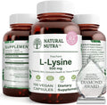 Natural Nutra L Lysine HCl, Promotes Bone Health and Growth, Support Skin Health, Improve Vitamin C Absorption, Helps Built Collagen, Improve Calcium Absorption, Non-GMO, Vegan, 500 mg, 100 Capsules.