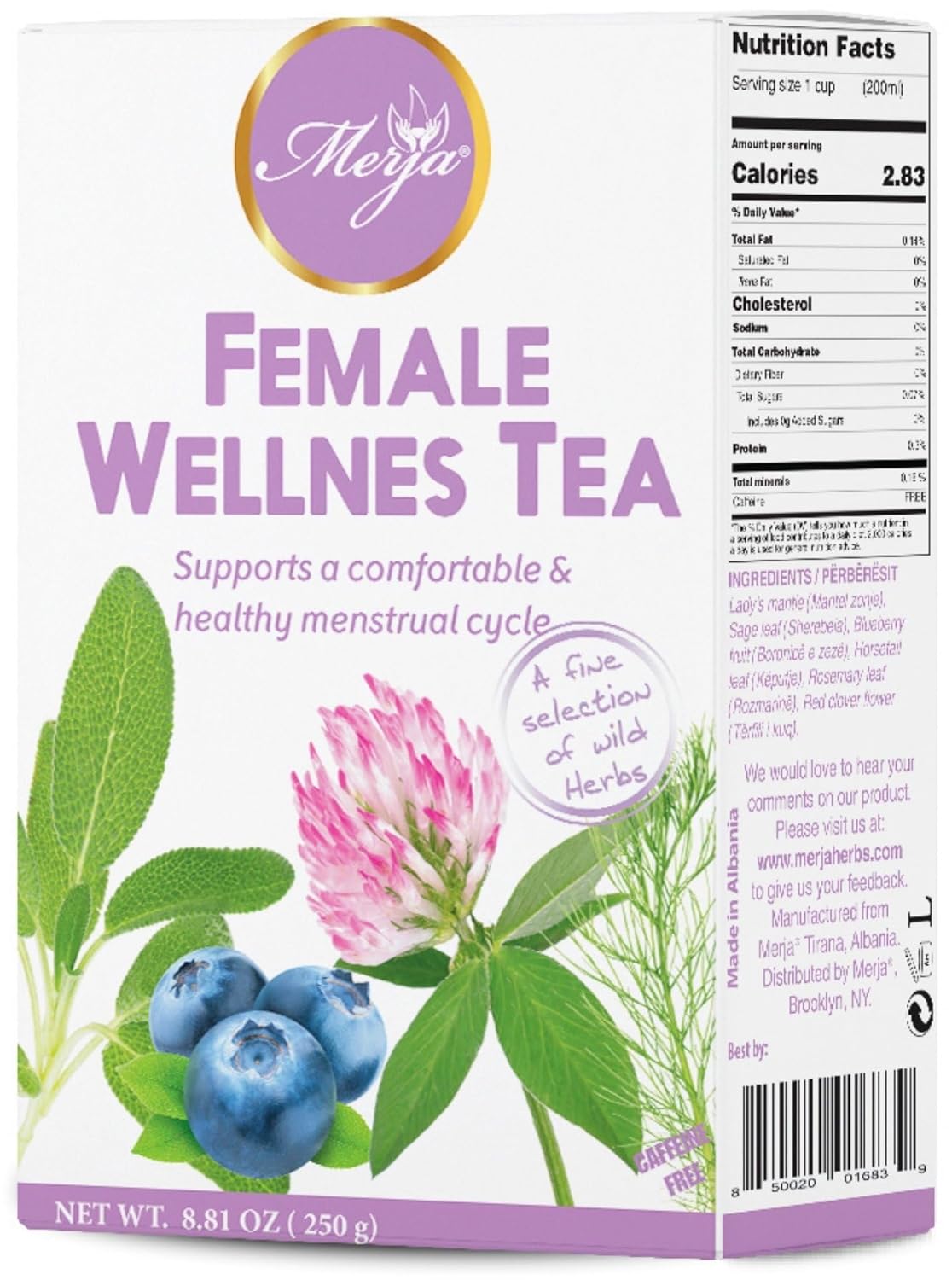 Merja Herbs Hormonal Wellness Tea [250g] Female Wellness | Premium Quality Decaf for Hormonal Balance | Herbal Teas & Beverages