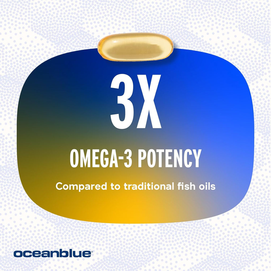 Oceanblue Professional Omega-3 2100 – 138 ct Bonus Bottle– Triple Strength Burpless Fish Oil Supplement with High-Potency EPA, DHA, DPA – Wild-Caught – Orange Flavor, 69 Servings