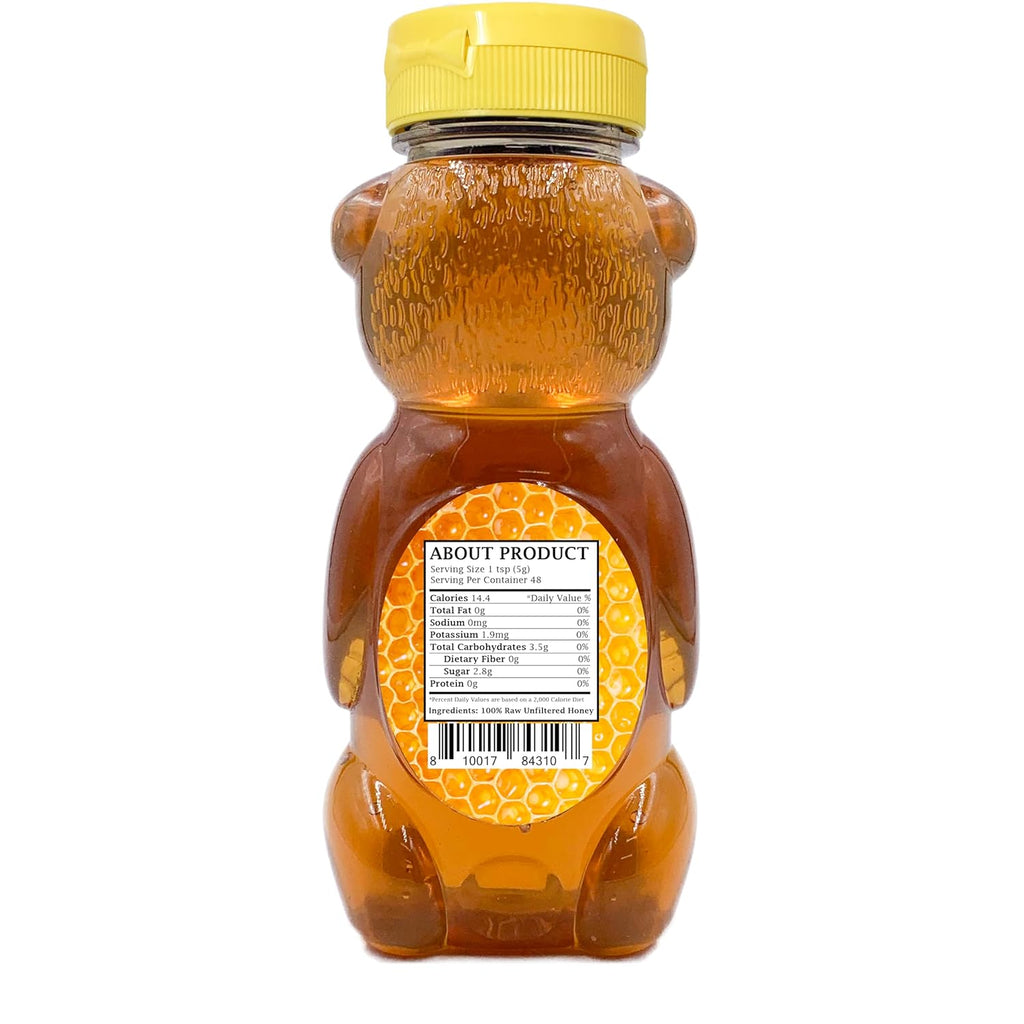 Zatural 100% Pure, Raw & Unfiltered Honey - Delicous Taste, Easy To Use Bear Bottle (12 Ounces)