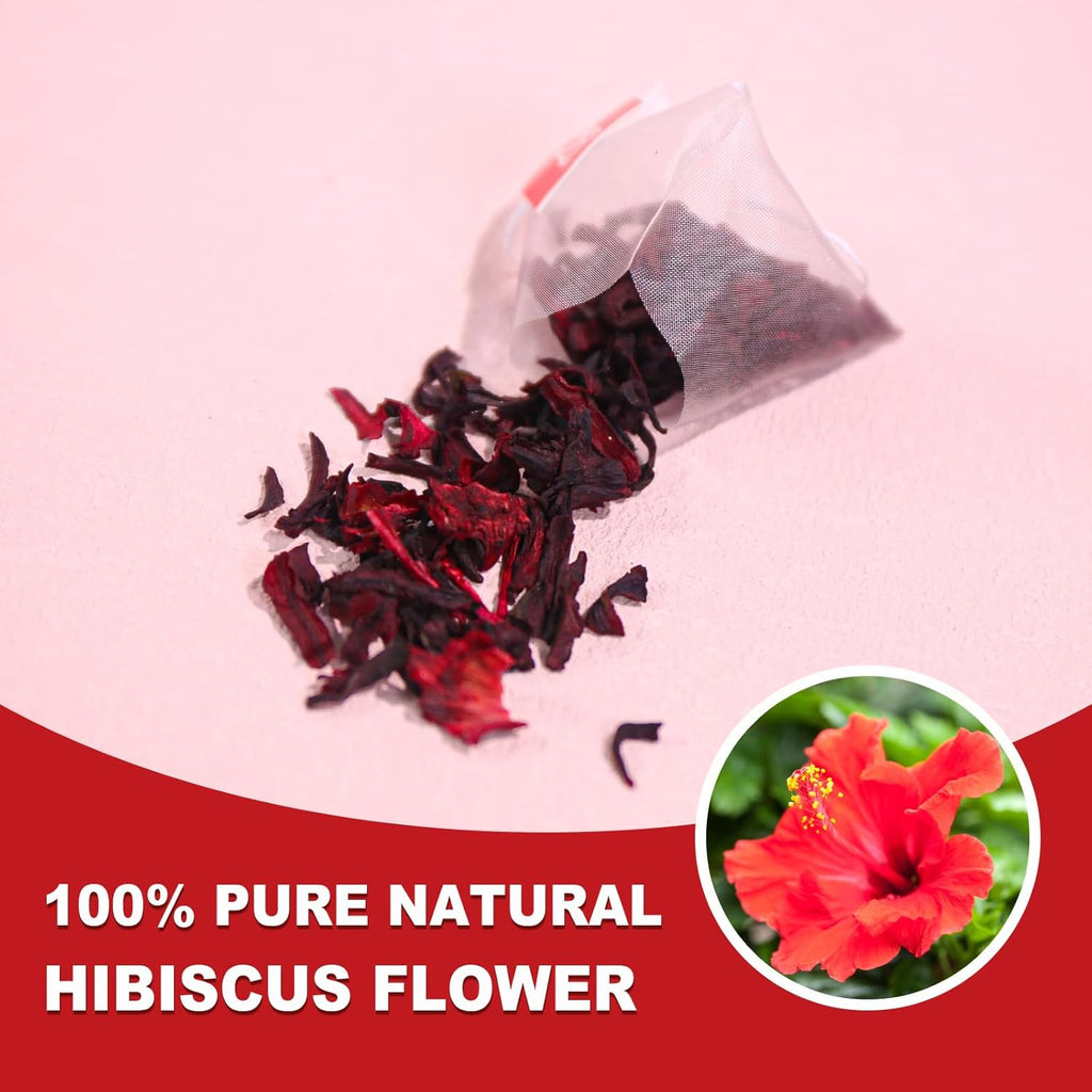 TEARELAE - Hibiscus Tea Bags - 2g x 80 Count - 100% Pure Hibiscus Flowers - Country of Origin Nigeria - Non-GMO - Caffeine-free - Aid Digestion & Support Heart Health