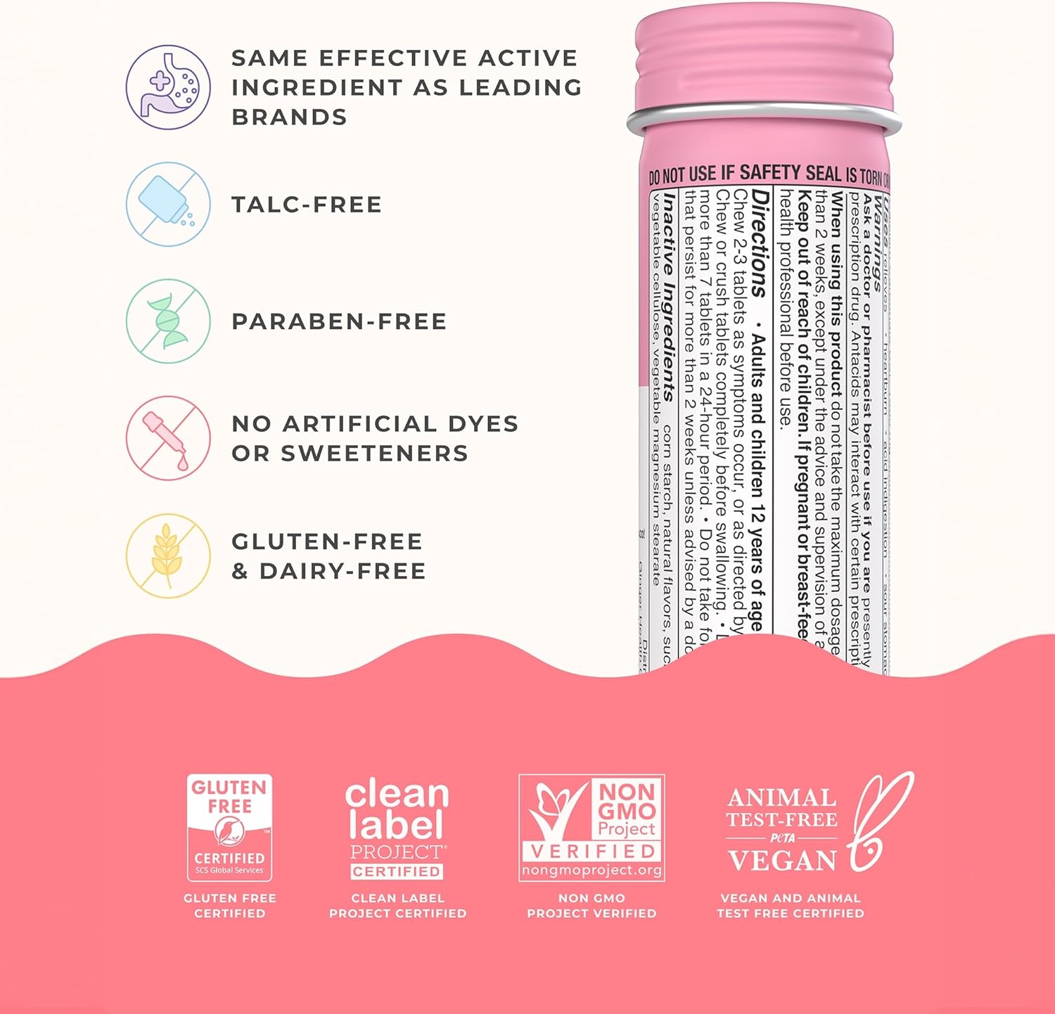 Wonderbelly Antacid, Effective Heartburn & Instant Acid Indigestion Relief, Travel Size Extra Strength Chewable Tablets, 1000 mg Calcium Carbonate, Strawberry Milkshake, 12 Count (Pack of 2)