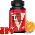 Vegan Vitamin D3 & B12 Gummies, Methyl B12 Supplement for Adults & Kids, Enhanced with Vitamin D 3 for Natural Energy, Immune, Metabolism & Focus, Orange, 90 Gummies
