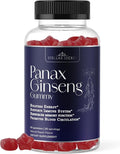 Korean Red Ginseng 1500mg Gummies - Ginseng Supplement for Energy, Immune System Support, Panax Ginseng for Memory Function, Blood Circulation, Peach Flavor, 60 Count