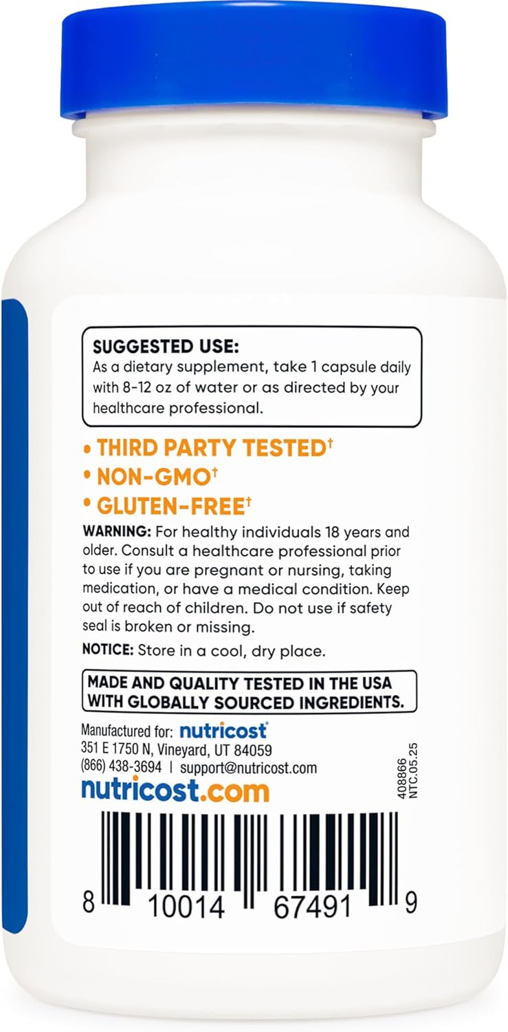 Nutricost Pantothenic Acid (Vitamin B5) 500mg, 120 Capsules
