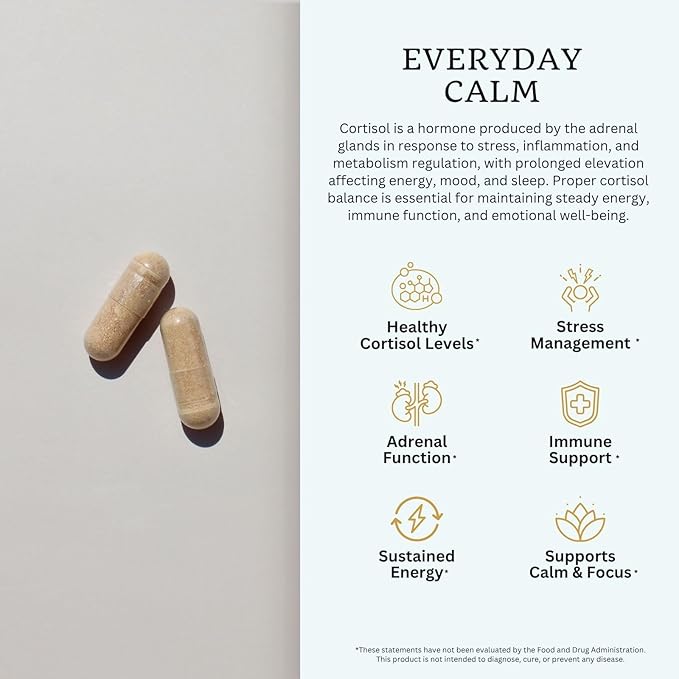 VTC VitaTradingCo. Cortisol Stress Complex | Mushroom & Adaptogenic Herbs Blend | with Clinically Studied Relora & Ashwagandha | Adrenal & Mood Support | 90 Veggie Capsules