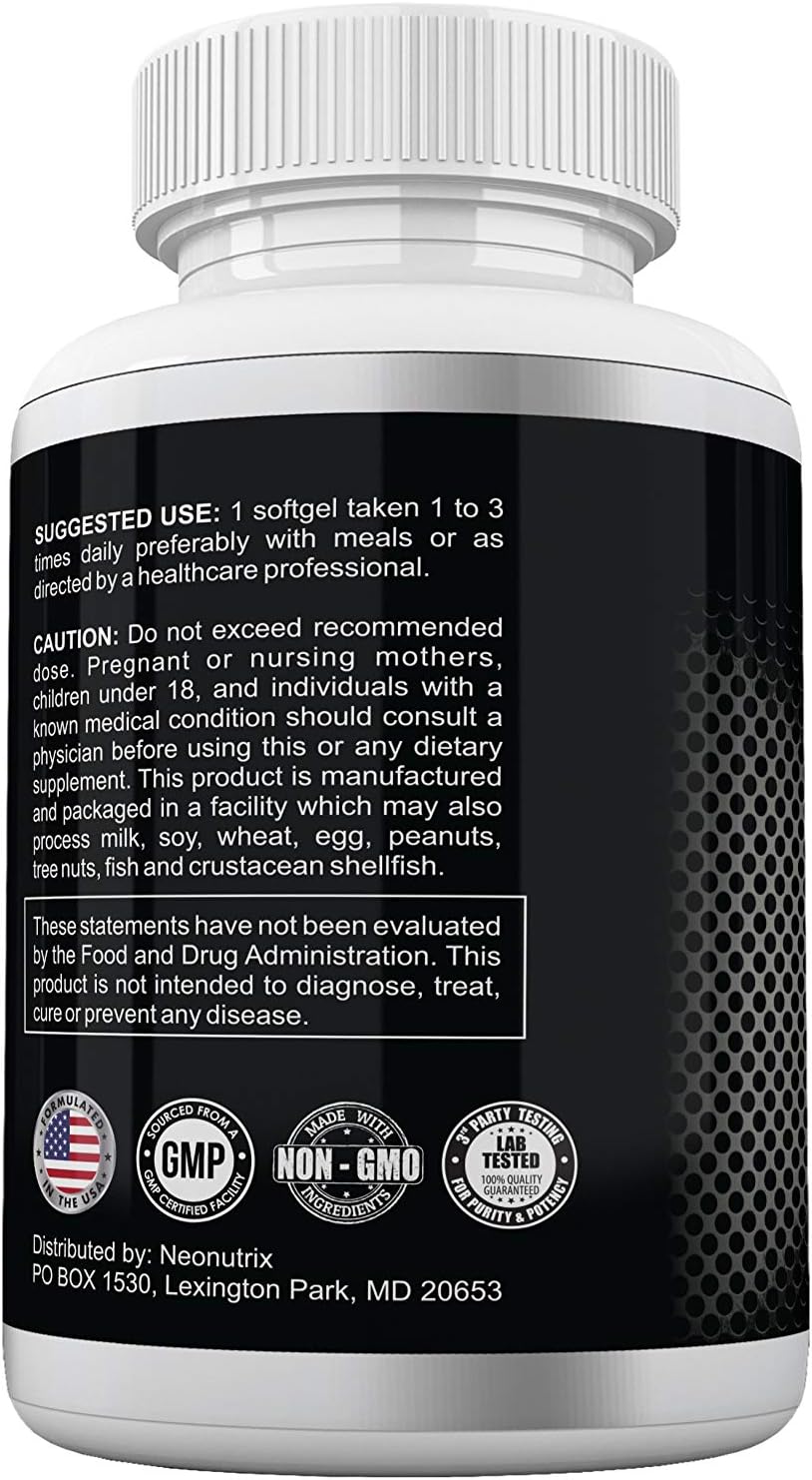 Soy Lecithin Capsules 1200mg (One a Day, 100 Softgels) Immune Support Supplement Rich in Phospholipids Supports Metabolism, Brain & Heart Health & Cell Functions Made in The USA Non-GMO by Neonutrix