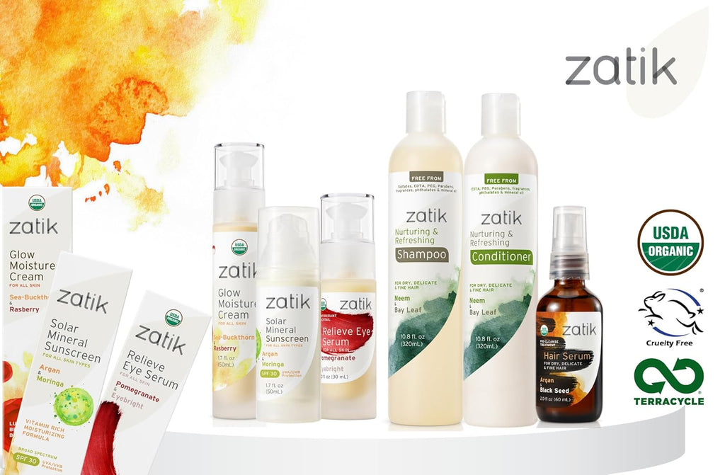 Zatik Naturals - Softening & Hydrating Shampoo + Conditioner Set - with Maca and Jojoba for all Hair, Vegan, Biodegradable, pH Balanced, Free From Sulfates, 10.8 fl oz (One of Each)