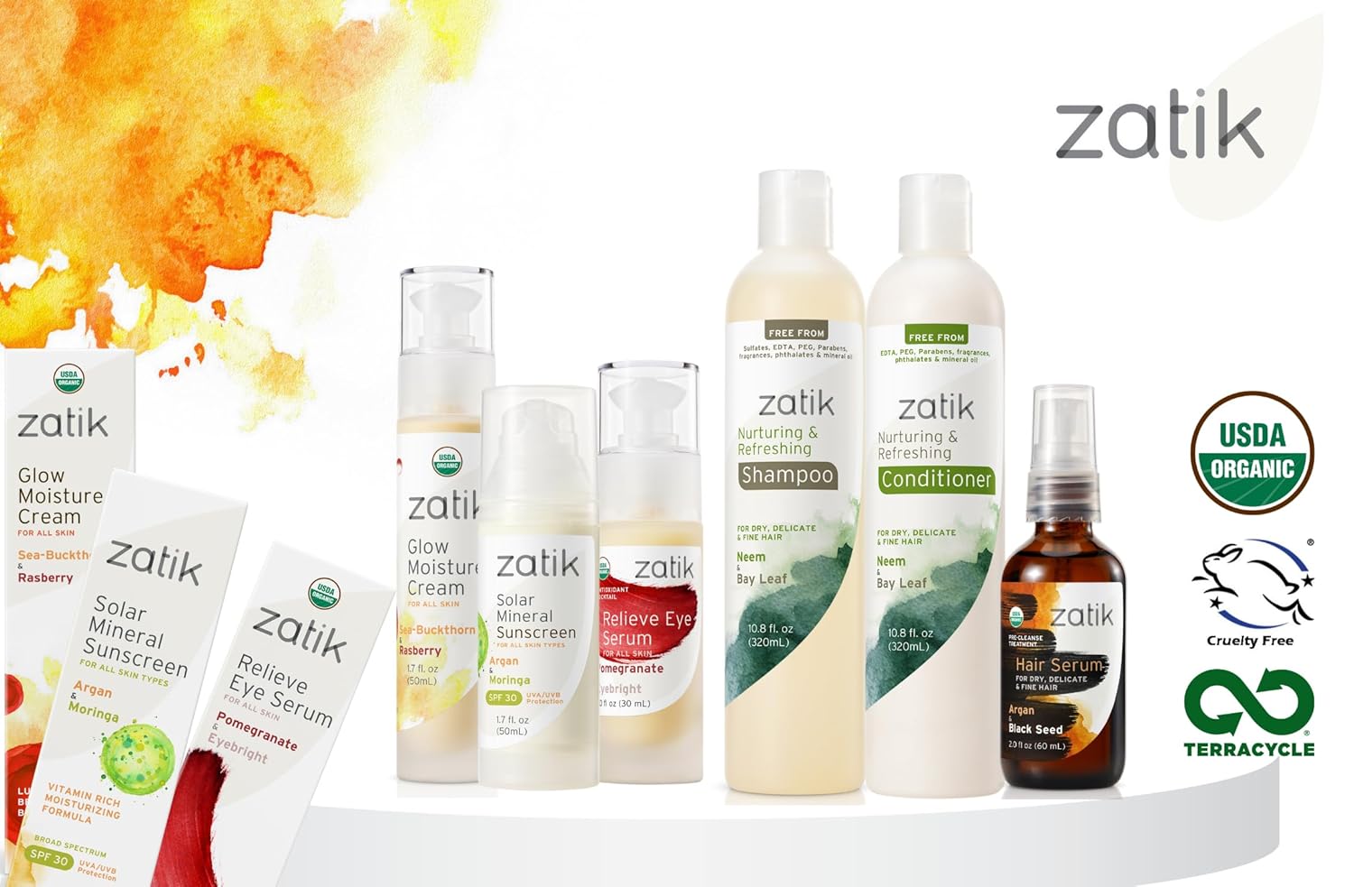 Zatik Naturals - Softening & Hydrating Shampoo + Conditioner Set - with Maca and Jojoba for all Hair, Vegan, Biodegradable, pH Balanced, Free From Sulfates, 10.8 fl oz (One of Each)