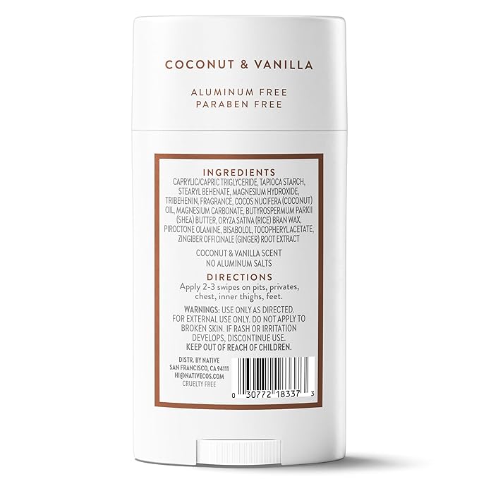 Native Whole Body Deodorant Stick Contains Naturally Derived Ingredients, Deodorant for Men and Women | 72 Hour Odor Protection, Aluminum Free with Coconut Oil and Shea Butter | Coconut & Vanilla