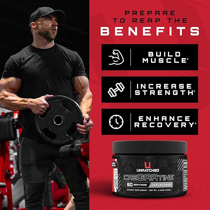 Unmatched CreGAAtine Optimized Creatine | Creatine Monohydrate + GAA (Guanidinoacetic Acid) | Muscle Build, Strength, Recovery | 60 Servings (Unflavored)